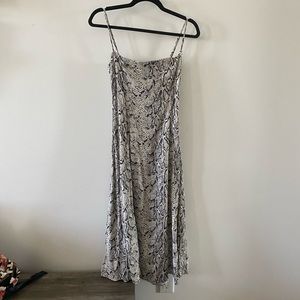 Reformation Snakeskin pattern midi a-line dress